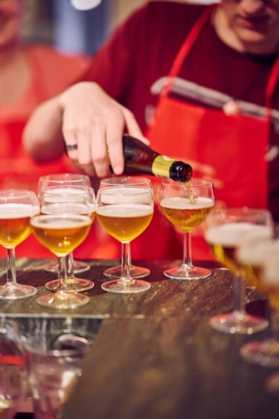 Brussels: Belgian Waffle Making Workshop with Beer Tasting - First stop: the three-beer tasting that sets up your waffle batter