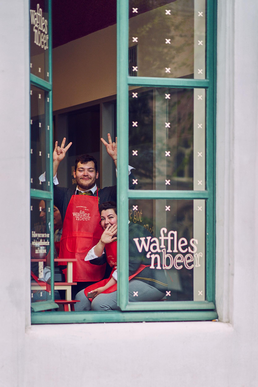 Ghent: Belgian Waffle-Making Workshop with Beer Tasting - Finding the place in Ghent: the tall white building and green door