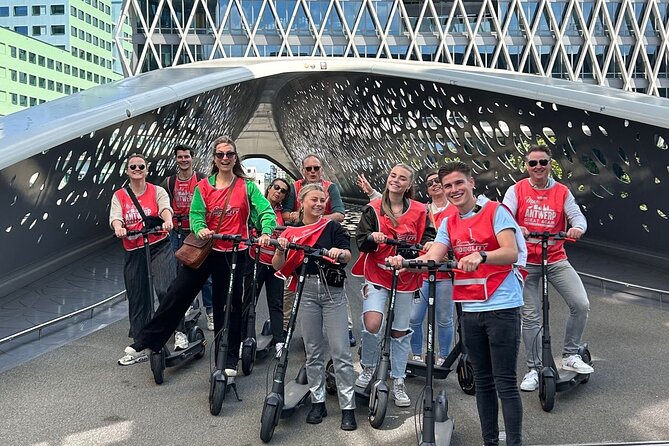 Guided E-kickscooter tour: The big five of Antwerp - The most amazing translation of the World: a quick stop with a mind-set