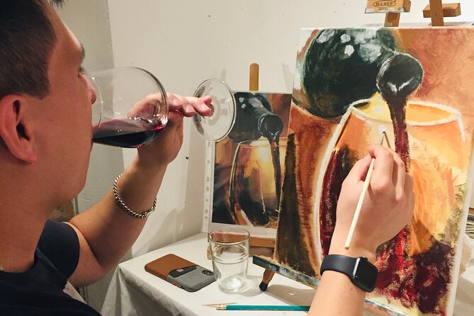 Wine and Painting Workshop Experience in Brussels - Small Group Size, English Instruction, and a Comfortable Studio
